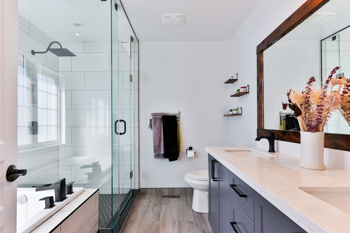 Modern bathroom with clean fixtures